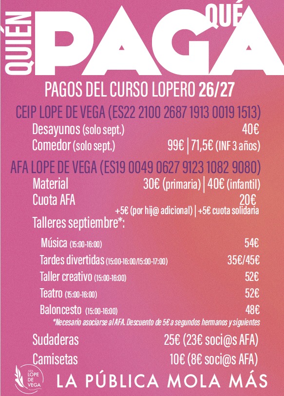 En este momento estás viendo Vuelta al cole 2026/2027